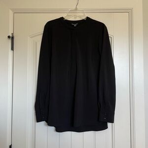 Hilary Radley Women's Black zipper front long Sleeve Blouse- Size XL